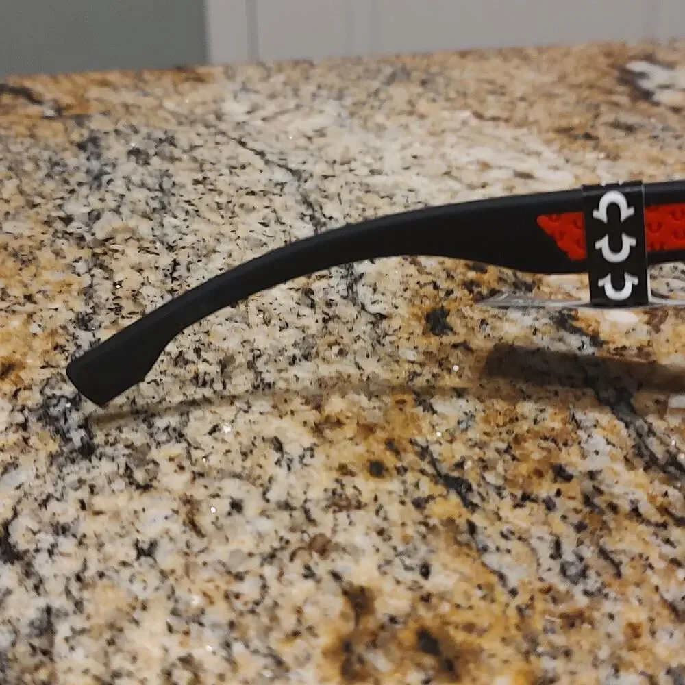 True Religion Sunglasses Mens Black Red Shield Oversized UV Protection TRM1799